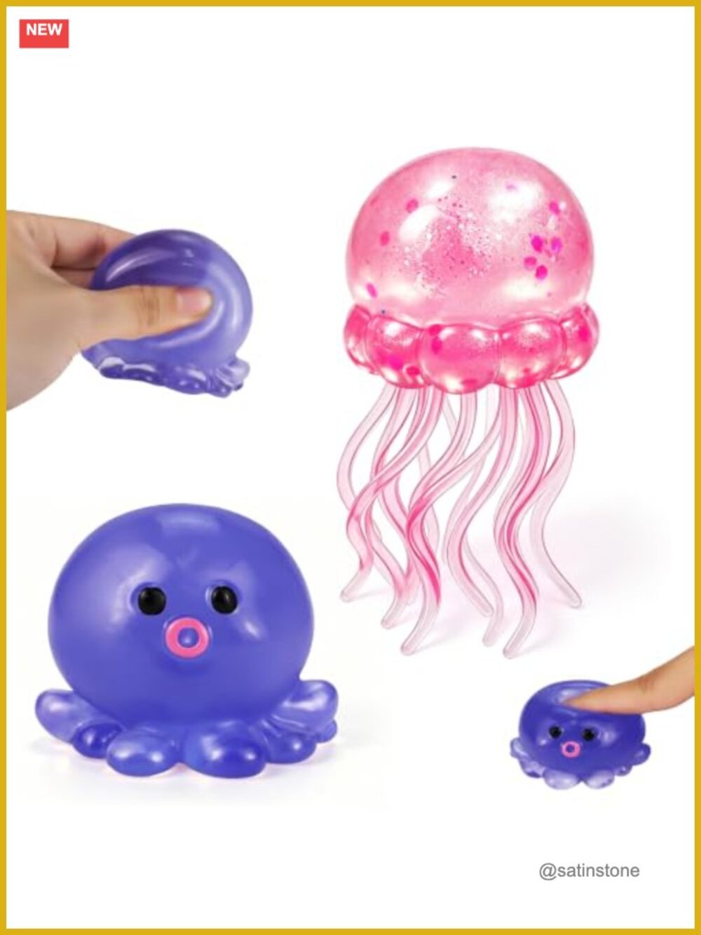 2PK Octopus Squishy Stress Balls Sensory Fidget Toy Desk Office Gift